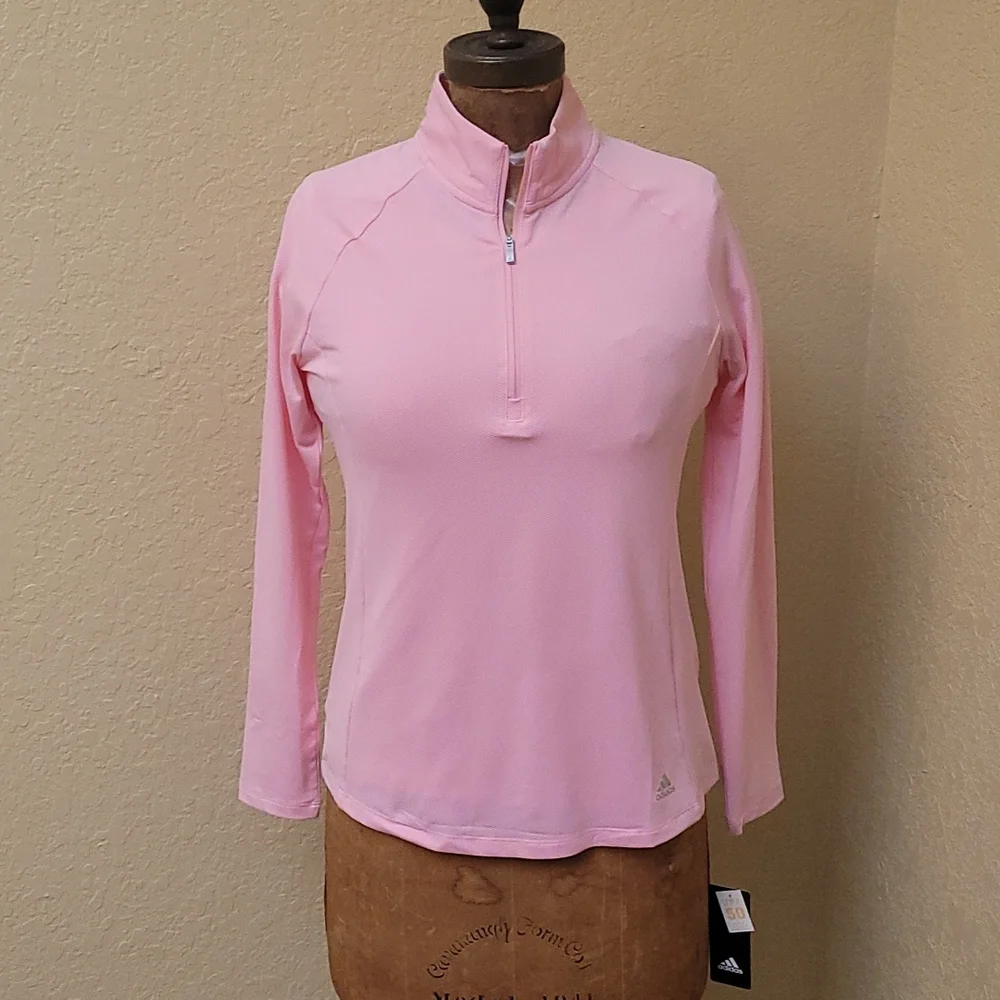 NWT WOMENS ADIDAS GOLF 1/4 ZIP LONG SLEEVE SHIRT SIZES S & M